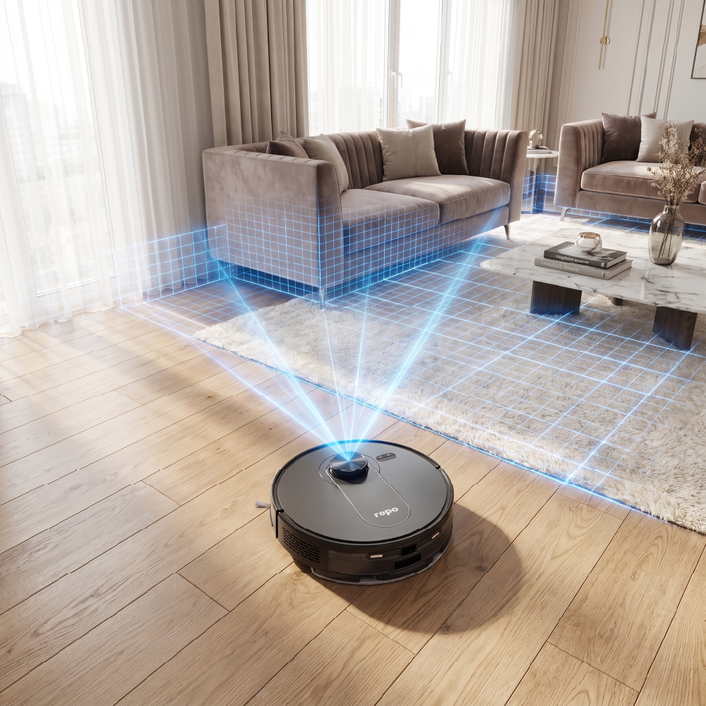 ROPO Vision fazendo a leitura a laser dos ambientes